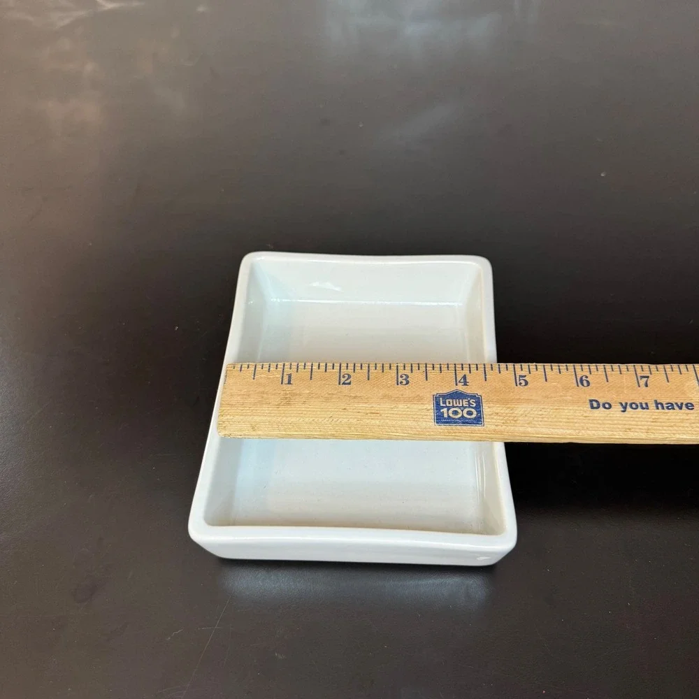 Pottery Barn Bradford Rectangular Tray Home Decor 6x5‎ White Ceramic Minimalist